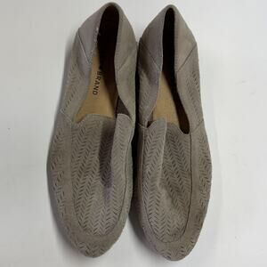 Lucky Brand Shoes Womens Size 9M Taupe BROGAN Leather Loafers Slip On Flats